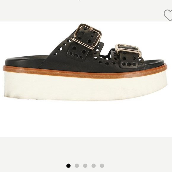 TOD’S Black Leather Sandals with Buckles - Picture 2 of 5